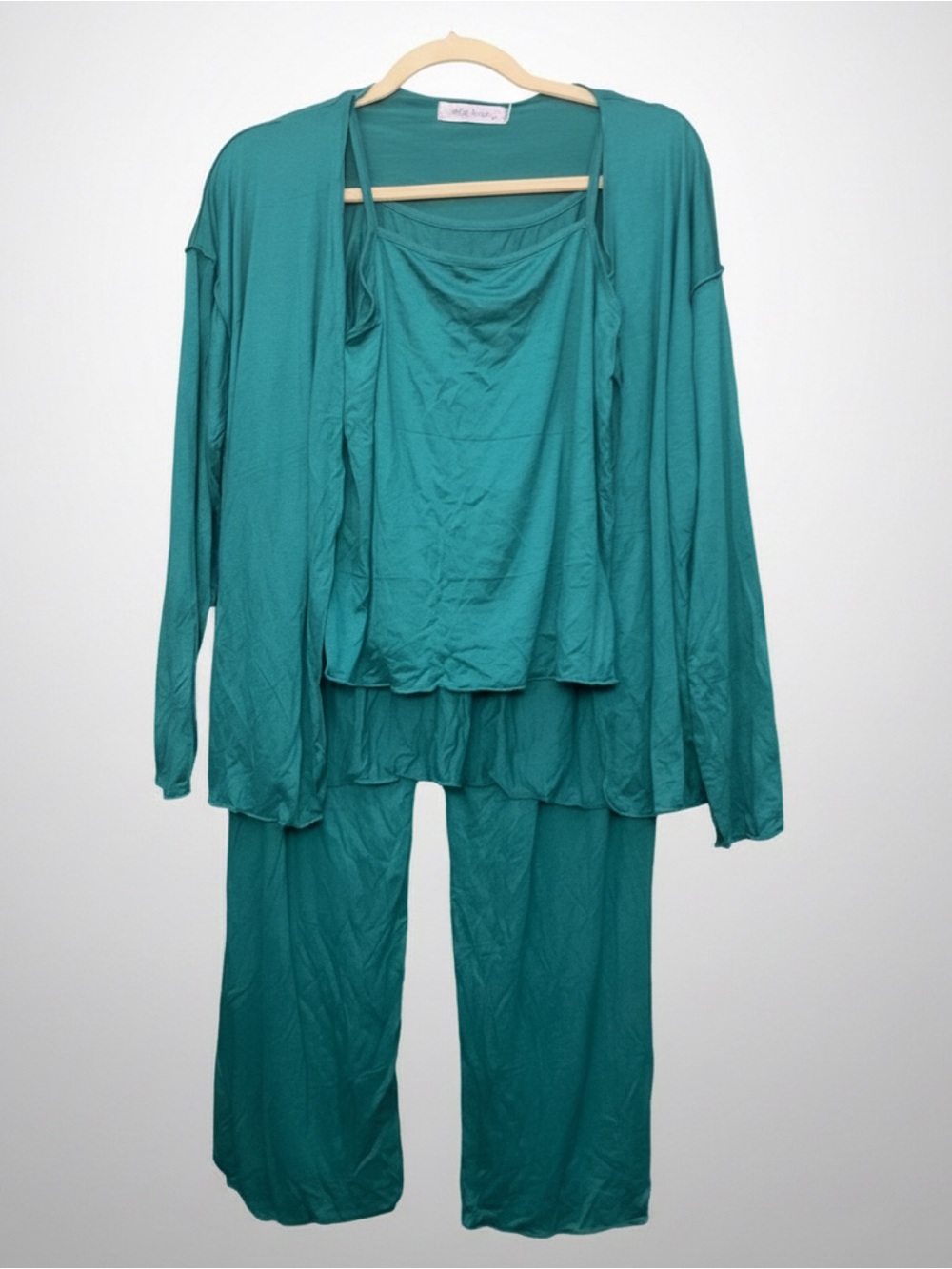 Teal Lounge Set - 3-Piece Cozy Cardigan, Tank & Pants • NWT - Picture 3 of 3